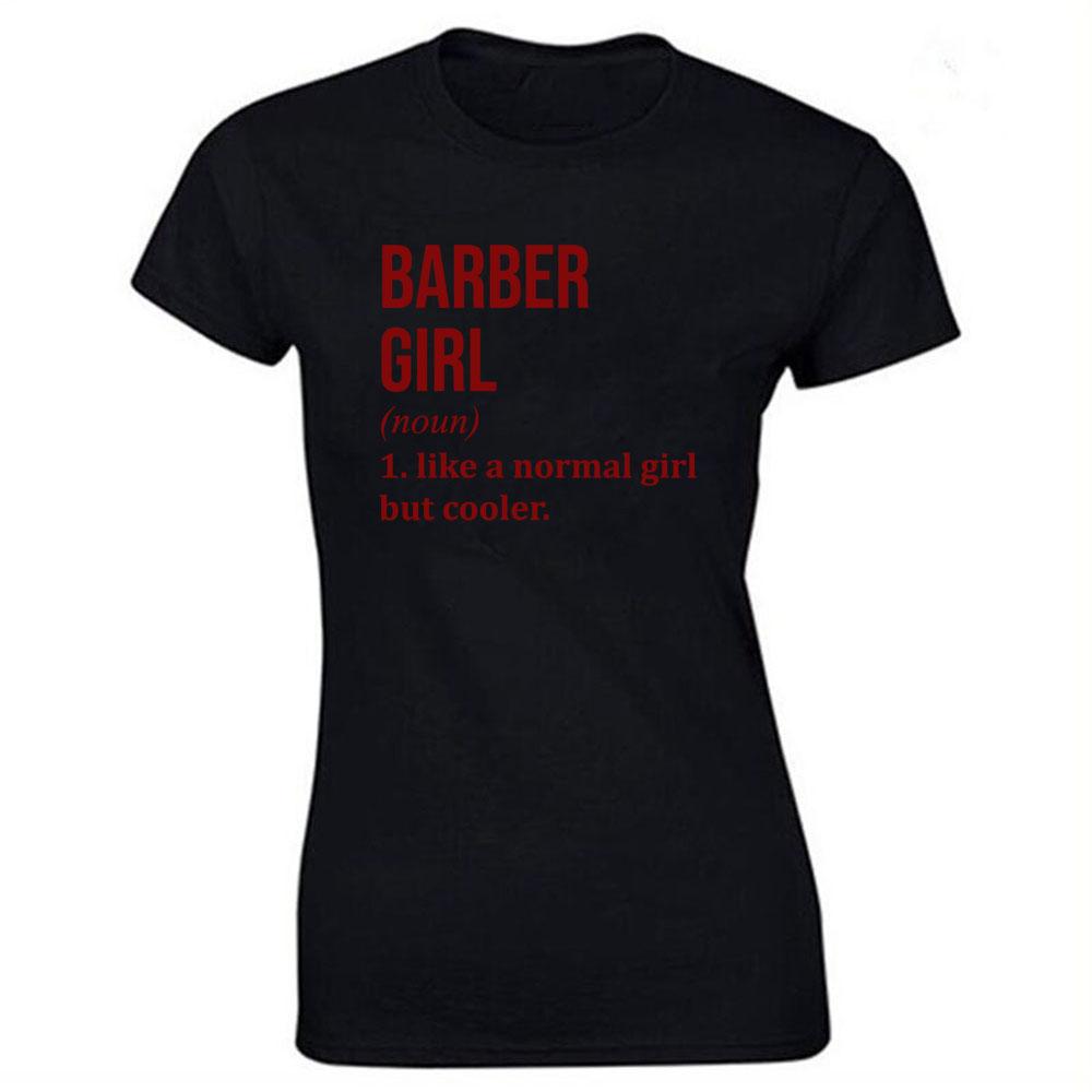 Hairdressing Hearbeat Barber Print Cotton Casual  Tshirt Women Funny T Shirt for Lady Streetwear Regular Top Tee