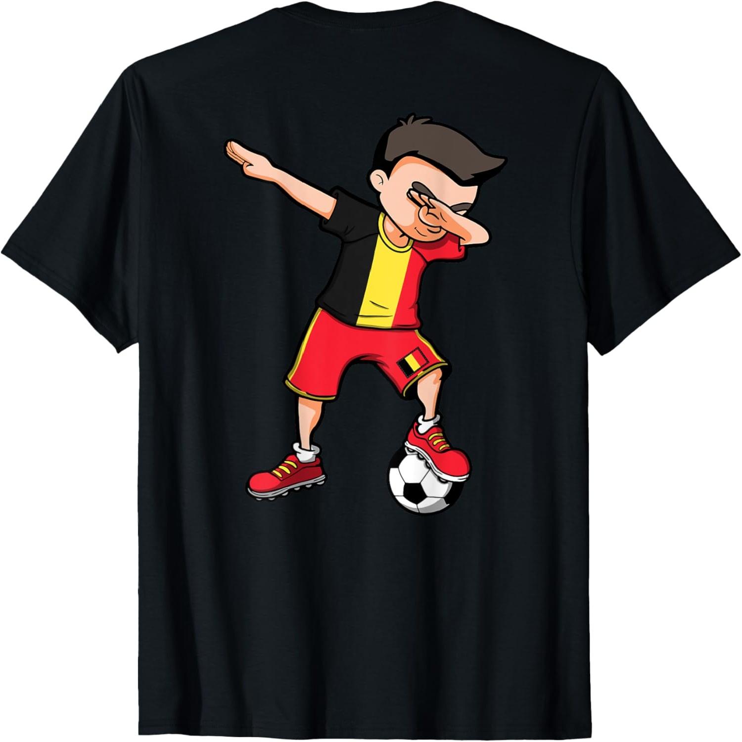 Dabbing Soccer Boy - Belgium Jersey Belgian Football Lovers T-Shirt S