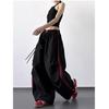 American retro summer new quick-drying overalls splicing loose sports and leisure thin Spice Girl trousers paratrooper women