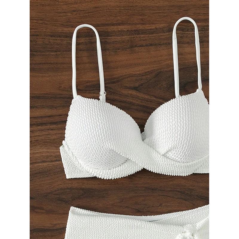 Gerüschter High Waist Bikini Push Up Badeanzug Damen Bademode Frauen Zweiteiliger Bikini Set Badegast Badeanzug