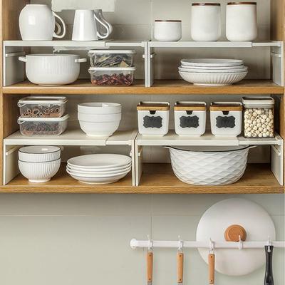 Expandable Cabinet Shelf Stackable Expandable Shelf Layered Shelf Rack Kitchen Retractable Layered Shelf Rack Kitchen Accessory