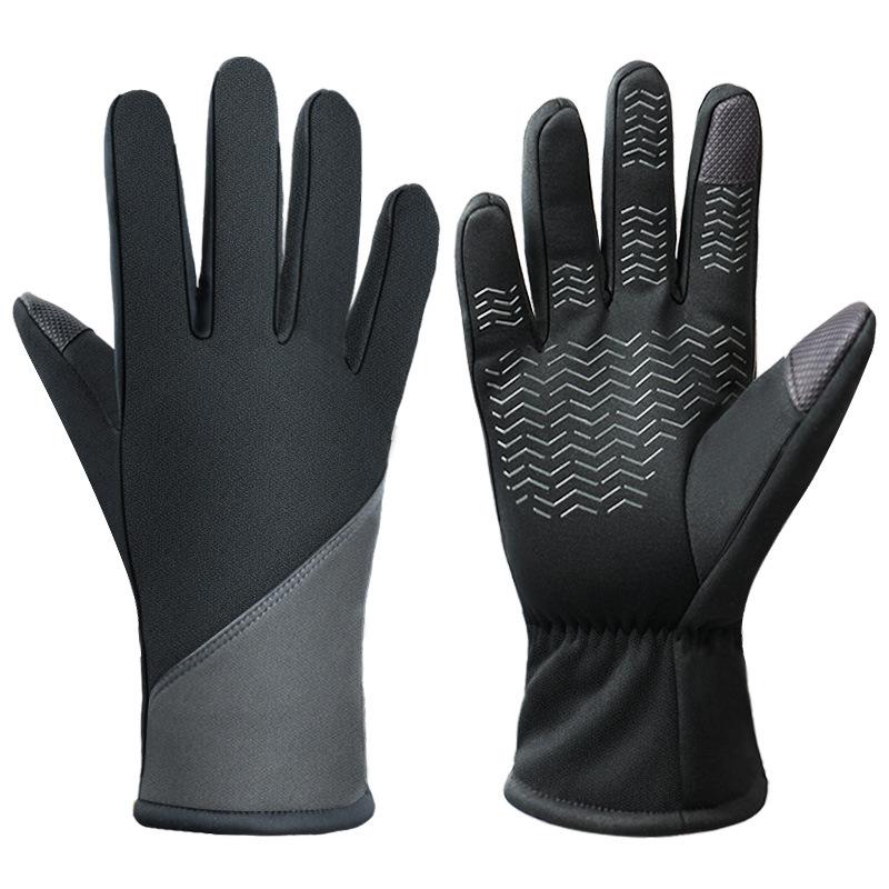 Touch Screen Warm Gloves Cycling Autumn and Winter Women Plus Velvet Thickened Gloves Outdoor Mountaineering Skiing Cycling Gloves Men