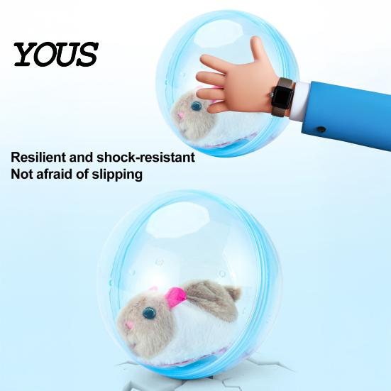 Outdoor Play Animal Toy Electric Automatic Rolling Hamster Ball, Ball with Plush Rabbit Inside, Simulation Interactive Toy, Gift for Toddlers
