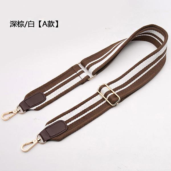 140cm Canvas Striped Bag Straps Crossbody Shoulder Bag Strap Adjustable Replacement Handbag Belts Band Accessories Gold Buckle