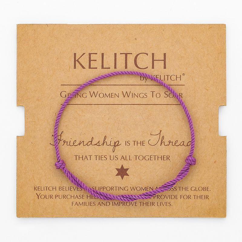 

Kelitch Плетеный Однотонный Мужской и Женский Браслет на Удачу 24cm Purple(AZX-2318U)