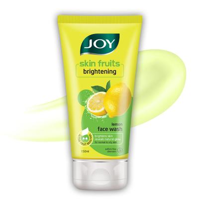 Skin Fruits Lemon Brightening Face Wash 150ml Pack of 1 with Vitamin C for Glowing Oily Skin Care