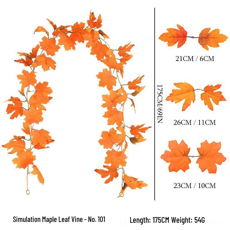 Autumn Harvest Festival Maple Leaf Vine: Halloween Window Decoration