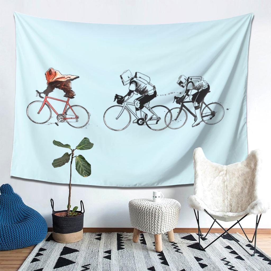 Ewok Bicycle Chase Classic Tapestry Wall Hanging Aesthetic Home Decoration Tapestries for Dorm Room