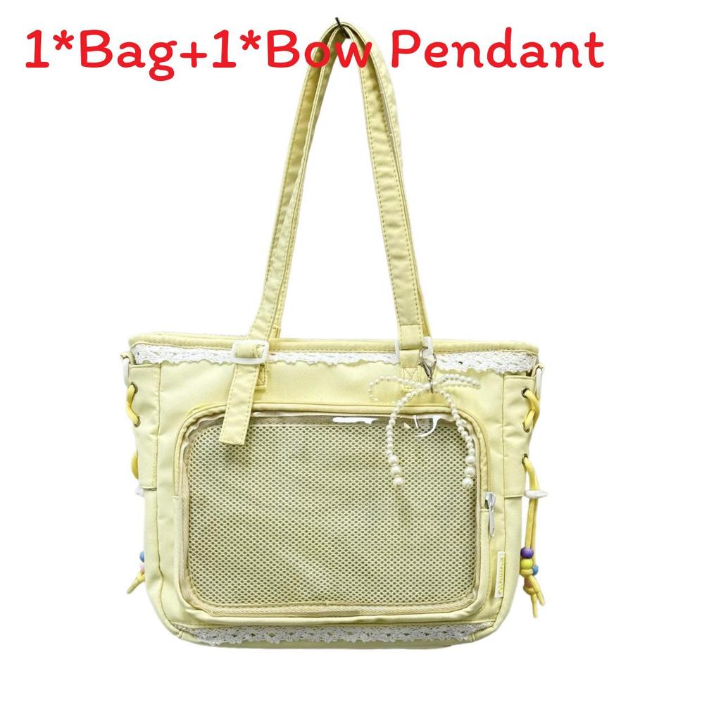 Japanese Transparent Tote Bag With Pvc Material For Casual Daily Use And School Commute Women