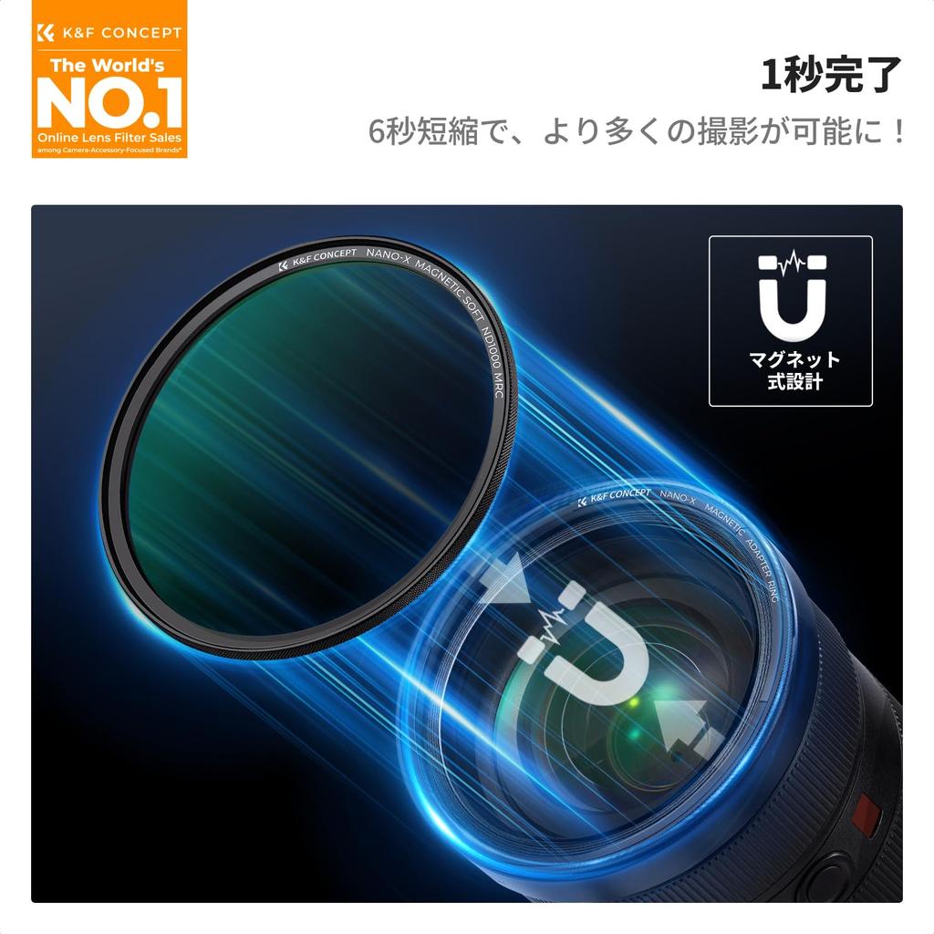 CONCEPT 82mm Magnetic Adapter Ring GND8 ND8 ND64 ND1000 ND Filter Set ND with Magnetic Easy Filter Case Nano Coating for Color Cast and Lenses K&F + +