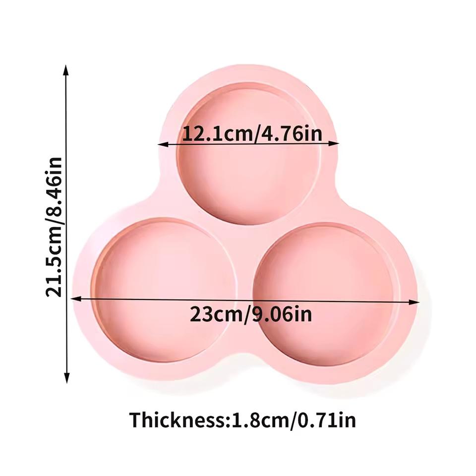 Silicone Egg Mold Air Fryer Egg Pan Reusable 3-Cavity Muffin Cake Baking Mould Kitchen Cooking Accessories