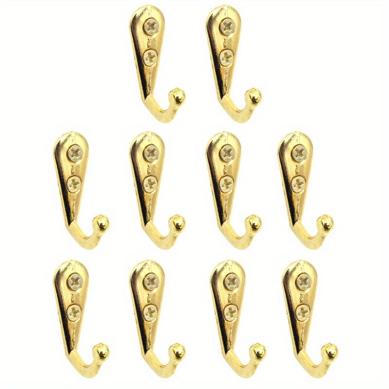 10 Stück J-förmiger Haken aus Zinklegierung Wand-Bohrlochhaken mit Schrauben Kleider Schlüssel Handtuchhaken Universeller Wandhaken für Badezimmer Küche