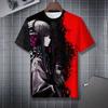 Summer Men's Casual Fashion Creative Casual Daily T-shirt Loose Casual T-shirt 3D Digital Color Printed T-shirt
