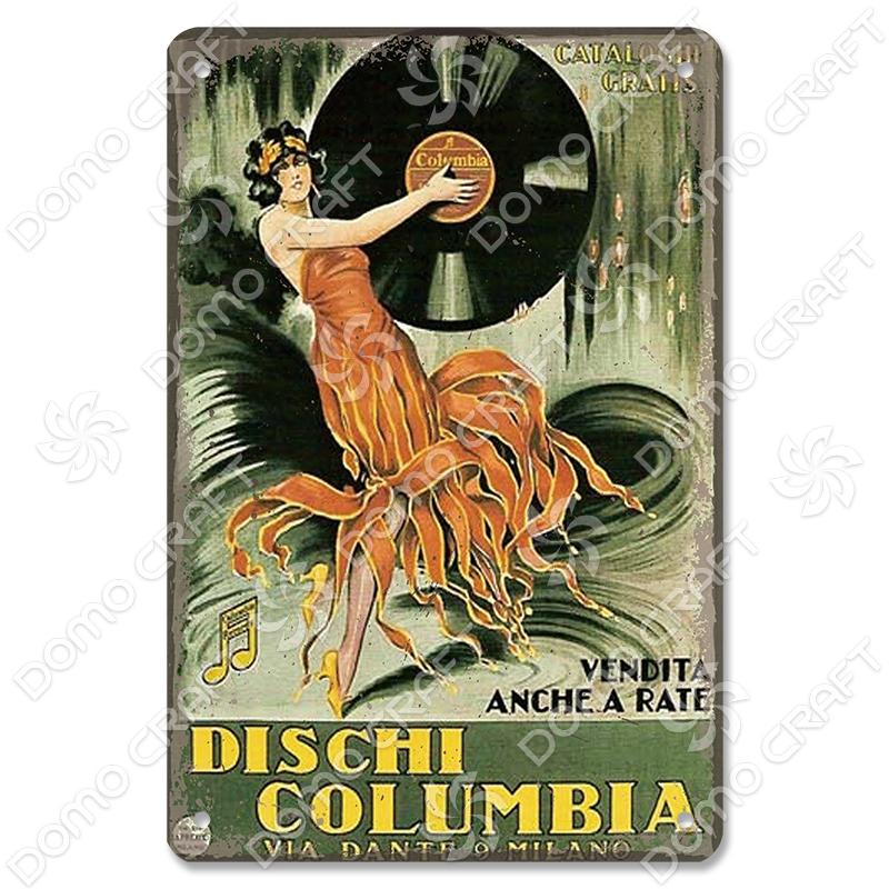 Retro Plakat Muzyczny Metalowe Tabliczki Blaszane Płyta Winylowa Fonograf Metalowa Plakietka Dekoracja Ścienna Vintage do Kawiarni Baru Pubu Salonu Domu
