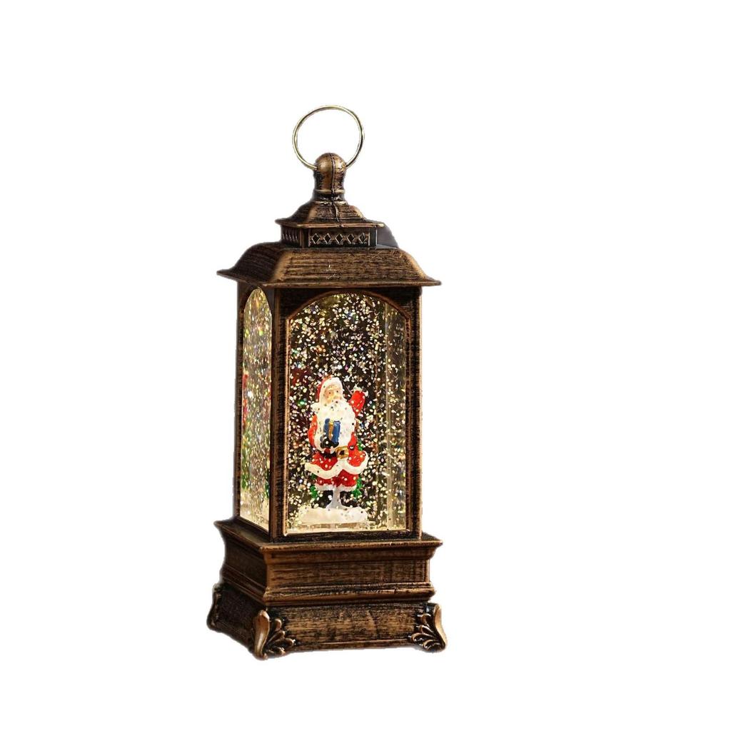 Christmas Chinese Lantern Water-Filled Luminous Music Box Snowfall Crystal Ball Decoration Ornament