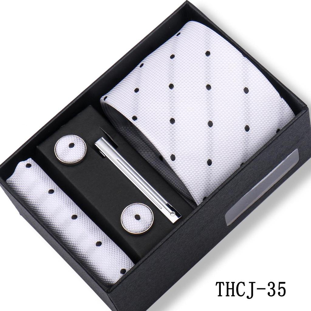 Men's 4-Piece Tie Gift Set for Business, Wedding, and Formal Wear.