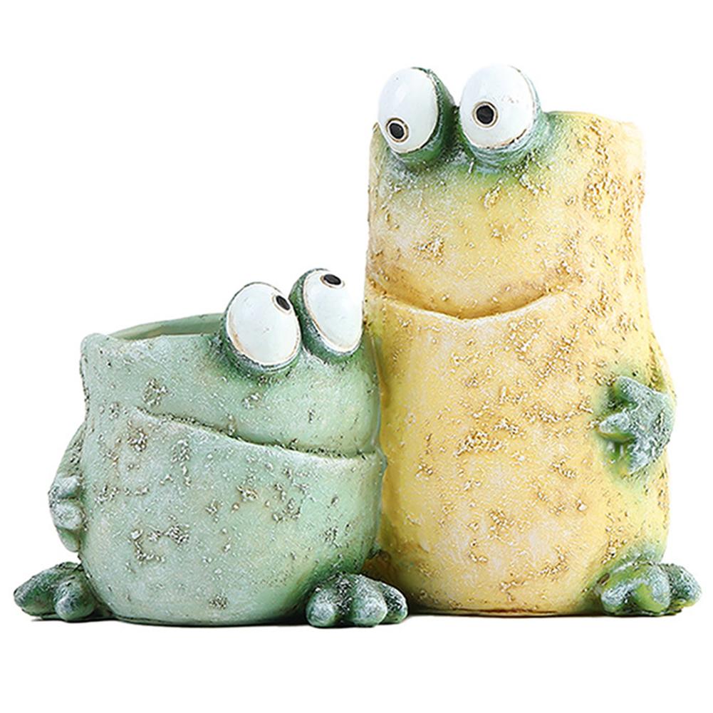 Funny Frog Planter Resin Cartoon Frog Flower Container Cute Frog Succulent Pot Small Frog Planter Ornament for Indoor Plants