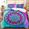 Povlak na přikrývku Bohemian Mandala Queen Size Kravata Spirála Povlak na přikrývku Hippie Boho Povlečení Exotická květinová polyesterová přikrývka