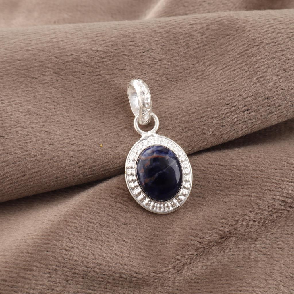 Sodalite Jewelry, Handmade 925 Solid Sterling Silver Pendant Handmade Beautiful Silver Jewelry Women's Pendant For Her