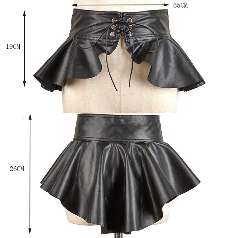 French Niche Design Waistband Adjustable PU Leather Wide Belt Corset Belt Y2K Punk Style Waist Belts For Skirt Dress Accessories
