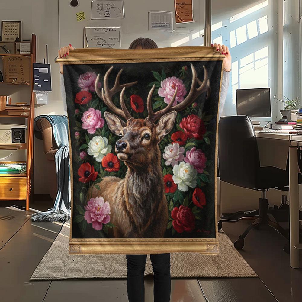 

1PC Photo frame animals Print Flannel Blanket, High quality Comfortable for All Seasons, Home Decor, Warmth and Comfort 80cm x 120cm