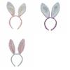 Cartoon Bunny Ears Headband Glitter Rabbit Ear Hairband Fashion Easter Bunny Headband  Girl