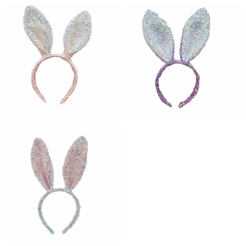 Cartoon Bunny Ears Headband Glitter Rabbit Ear Hairband Fashion Easter Bunny Headband  Girl
