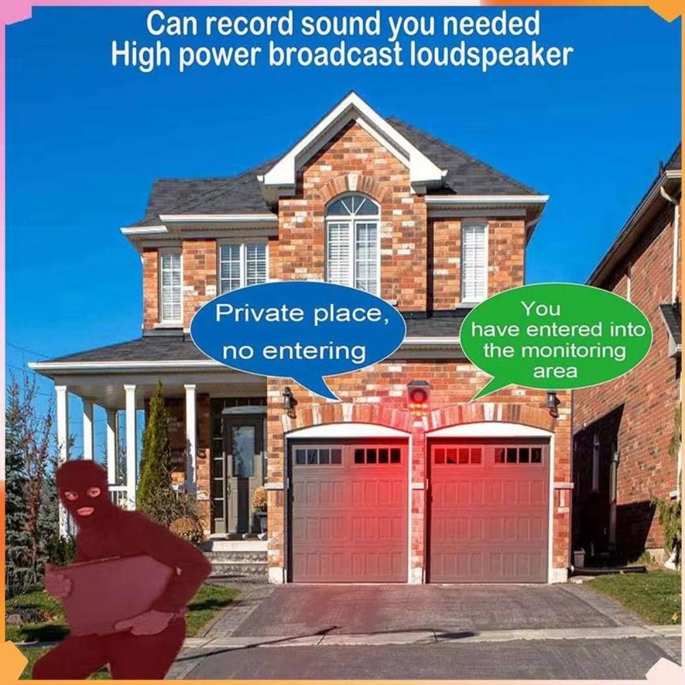 Audible and Visual Alarm Solar Powered Alarm Dog's Bark Solar Anti-theft Device  Warehouse