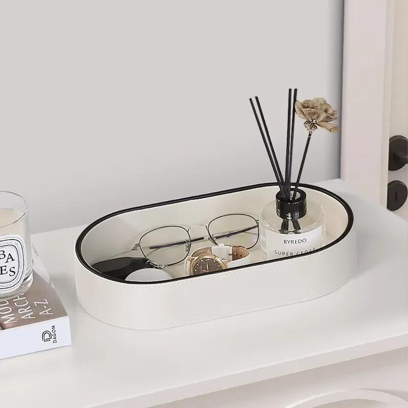 Nordic Luxury Home Tray–Jewelry Organizer Box Plate Storage for Cosmetics Dice Coins Keys & Wallet Desktop Decor for Living Room