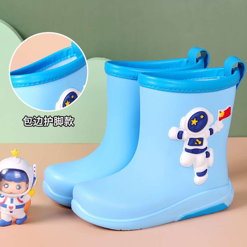 Kindergarten baby water shoes non-slip waterproof boots primary school students environmental protection rain shoes cotton cover removable boys and g