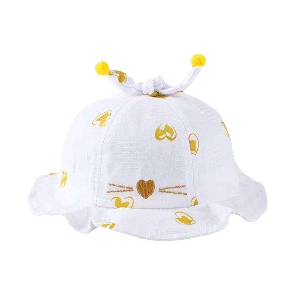 Heart Print Infant Bucket Hat Bow Toddle Fisherman Hat Sweet Baby Sun Hat  Girls