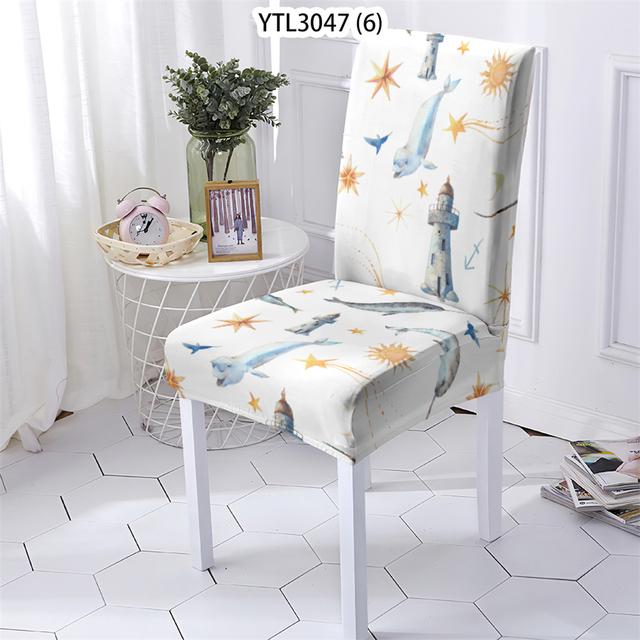 Bürostuhlbezug im Ozean-Tier-Stil, Stretch-Stühle, Küchenstuhlbezug, Pflanzenkorallenmuster, Stuhlbezug für Zuhause