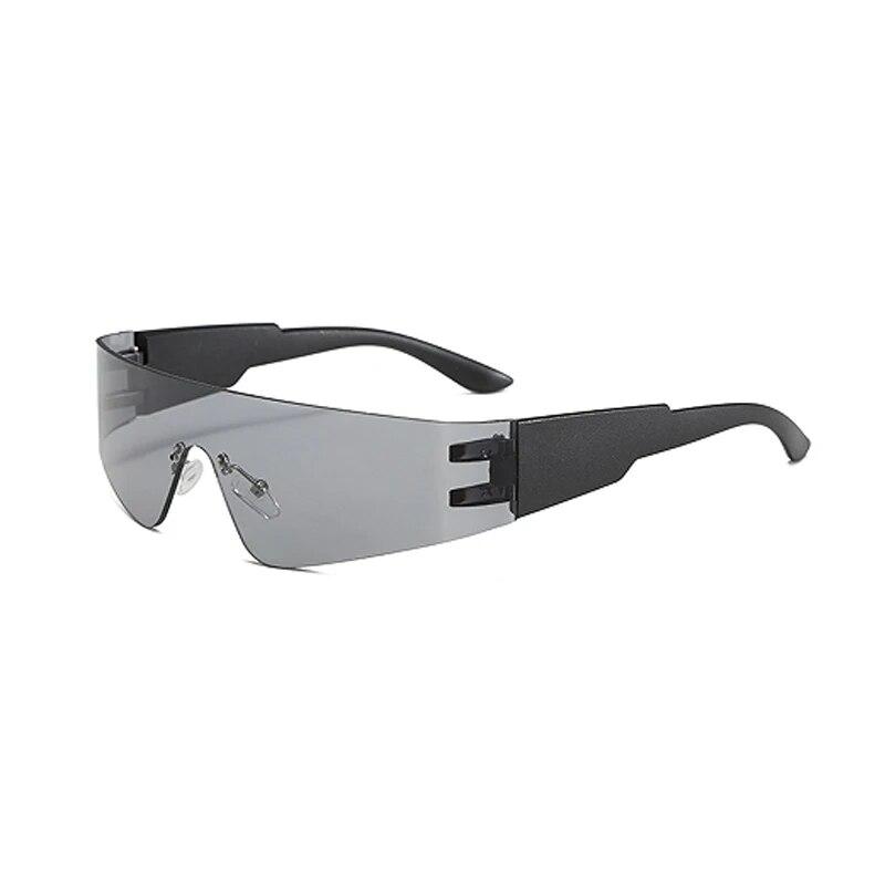 Futuristic Technology Y2k Street Po Concave Shaped Shaped Special-shaped Sunglasses Connected Lenses Sunglasses