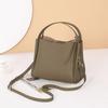 Basket Genuine Leather Bucket Bag Women's Handbag Western Niche Crossbody Bag Top Layer Cowhide Bag for Women