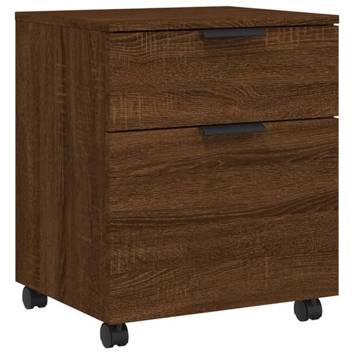 VidaXL Mobile Filing Cabinet with Wheels Brown Oak 45x38x54 Cm Wood 817137