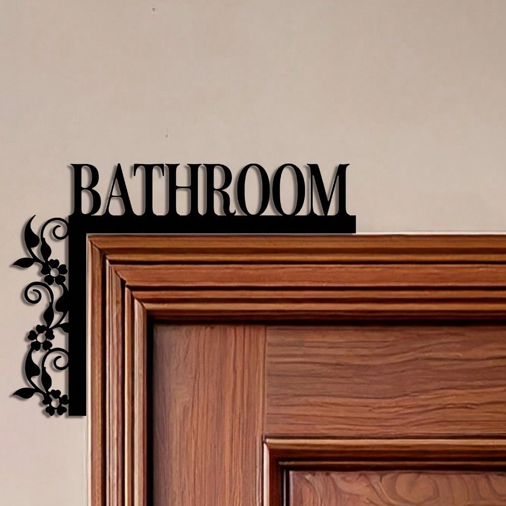 Wall Mounted Art Corner Black Flower Ironwork Rustproof Metal Decor Home Bathroom Living Room