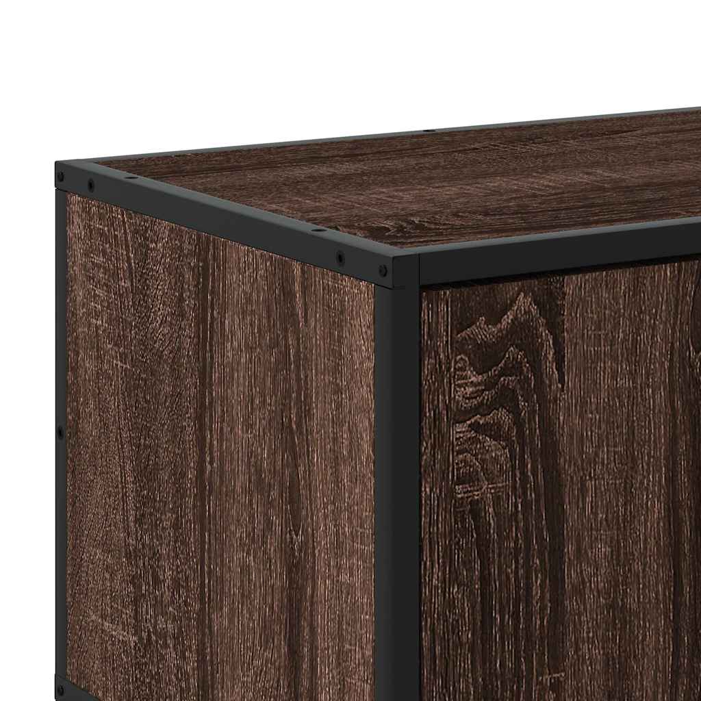 TV Cabinet in Brown Oak Look 150 x 35 x 41 cm Engineered Wood & Metal