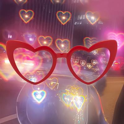 Festive Love Heart Light-Up Sunglasses - Stylish Novelty Glasses Perfect For Christmas & Parties Suitable For Decoration Women