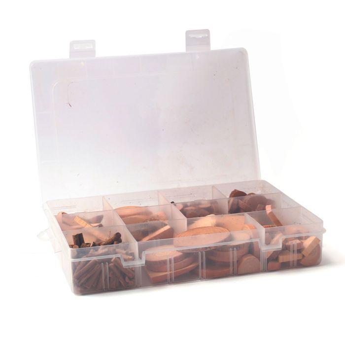 Coffret de bricolage - Assortiment - 330 g - Bois naturel - 10 formes - Mixte