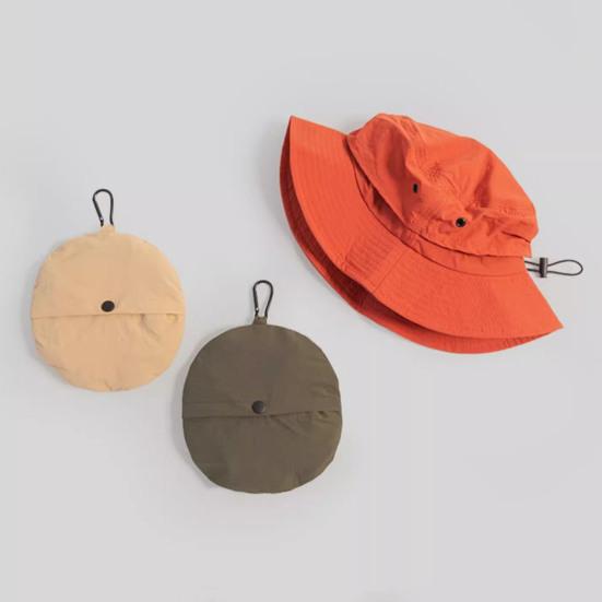 Bucket Hat Foldable Quick-Dry Breathable Mesh Fisherman Hat with Wide Brim Adjustable Windproof Rope Sun Protection Hat
