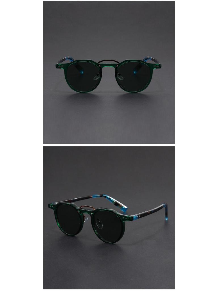 Small Round Frame Wood Grain Hip Hop Punk Sunglasses: European & American Street Style Fashion