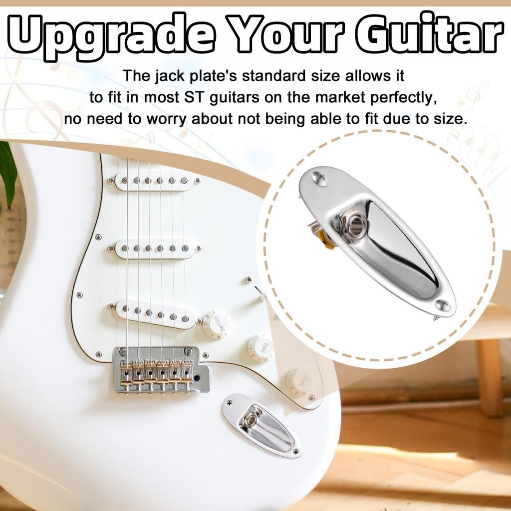 Miwayer Square/Boat Style/Oval Metal 1/4Inch Output Jack Plate Input Jack Socket w/Screws /for Electric Guitar Replacement Parts