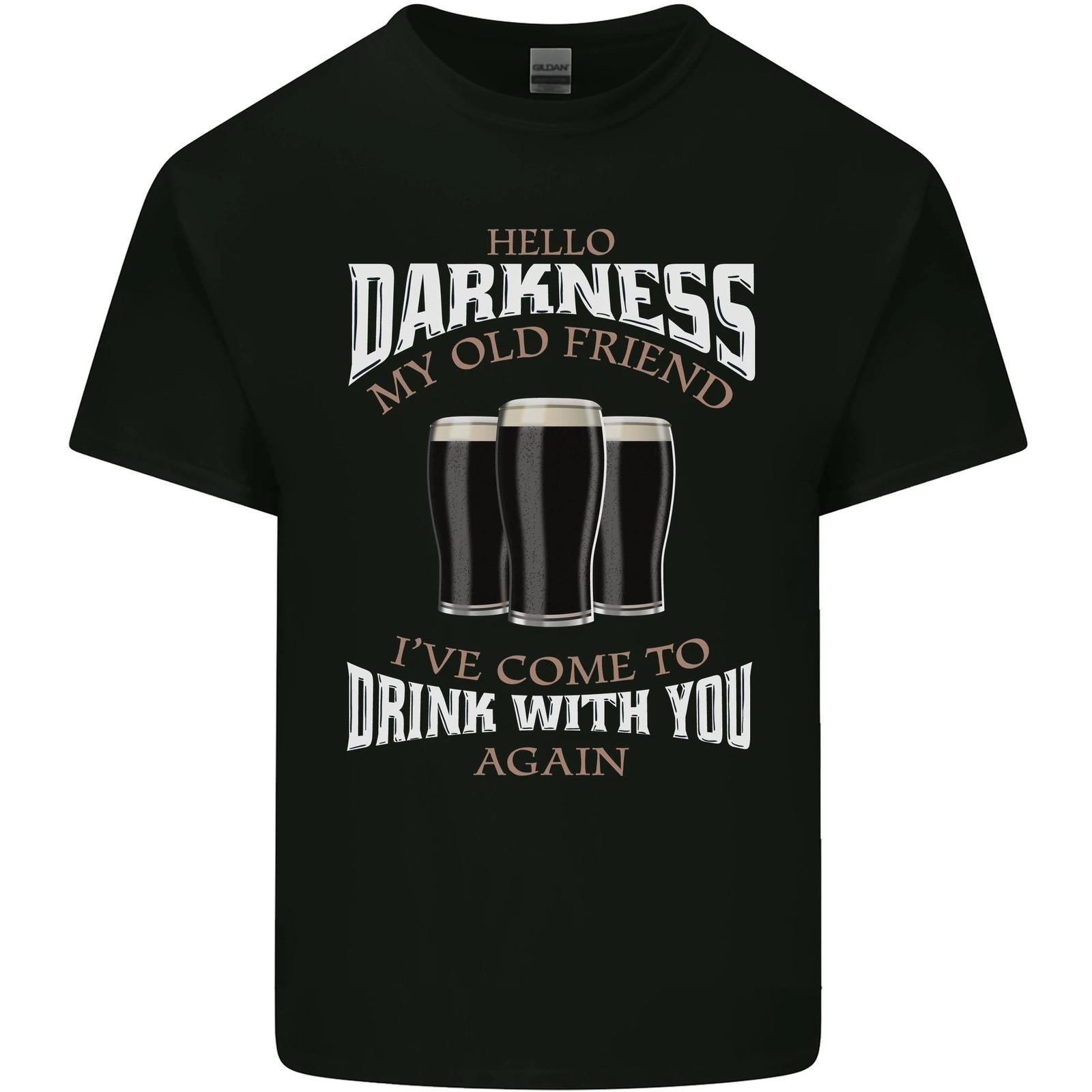 

26 Hello Darkness My Old Friend Funny Guinness Mens Cotton T-Shirt Tee Top Unisex T-Shirt M