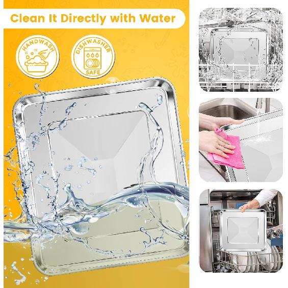 Air Fryer Tray Replacement for Cuisinart TOA-60 TOA-65 TOA-70 Toaster Air Fryer Convection Oven, 12.2*11'' Non-stick Mesh Air Fryer Stainless Steel