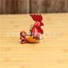 First Layer Cowhide Creative Chick Fighting Chicken Bag Pendant Zodiac Cowhide Keychain Bag Hanging Rooster Mini Doll