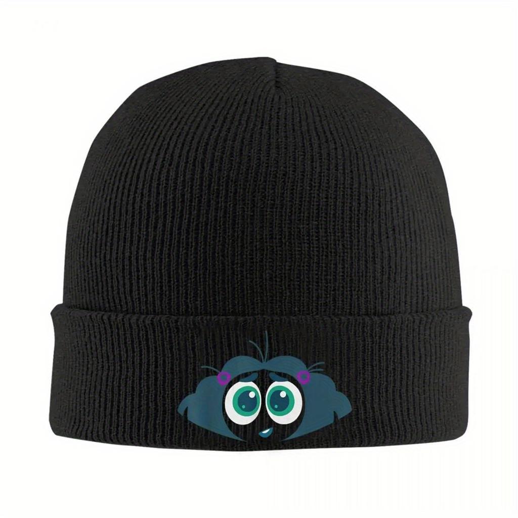 Inside Out Envy Costume Big Face Knitted Hat Autumn Winter Skullies Beanies Warm Cartoon Anime Cap Female Male Acrylic Skullcap