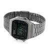 Casio Vintage A168WGG-1B Unisex Digital Watch Black Dial Gray Metal Strap