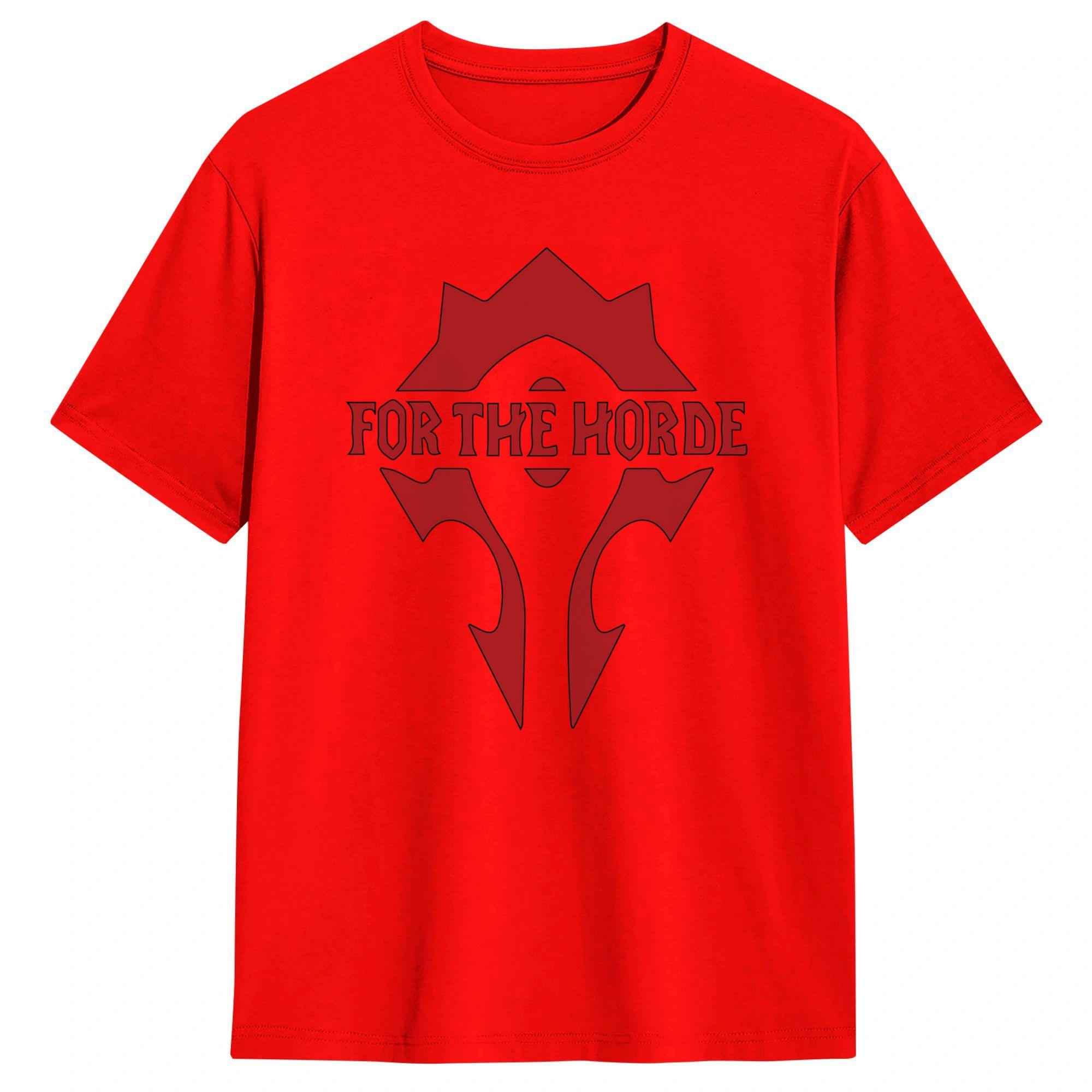 Vintage TShirt Summer For the Horde Popular TShirts  Pure Cotton Tshirt for Men Y2K Classic Clothes S