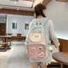 Cute Schoolbag Female Student Large-capacity Color Matching Transparent Bag Backpack Two-dimensional Backpack Dopamine Transparent Pain Bag