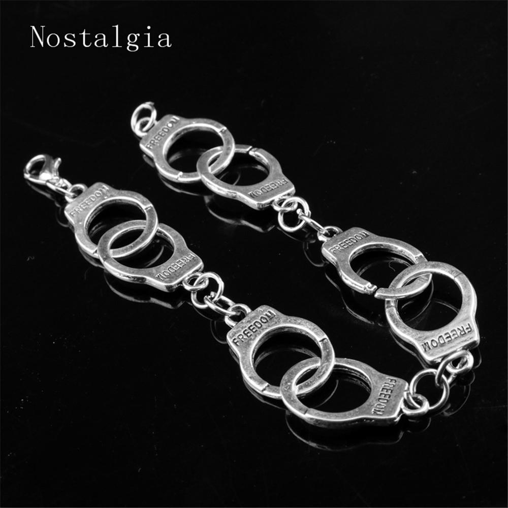 New Fashion Fifty Shades Of Grey Inspired 50 Shades Charms Bracelet Tie Handcuffs Gray Bracelets Women Crime Bracelet Punk